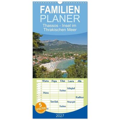 Familienplaner 2027 - Thassos - Insel im Thrakischen Meer mit 5 Spalten (Wandkalender, 21 x 45 cm) CALVENDO