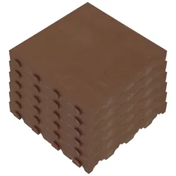 ArtPlast - Set aus 6 Terrassenfliesen 39x39x4,8 cm aus Polypropylen in Farbe Braun - COMBI-Kollektion