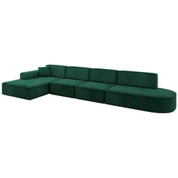 ECKSOFA Ottomane Links IREA-L3-v3 - 412x165x77 cm Grün