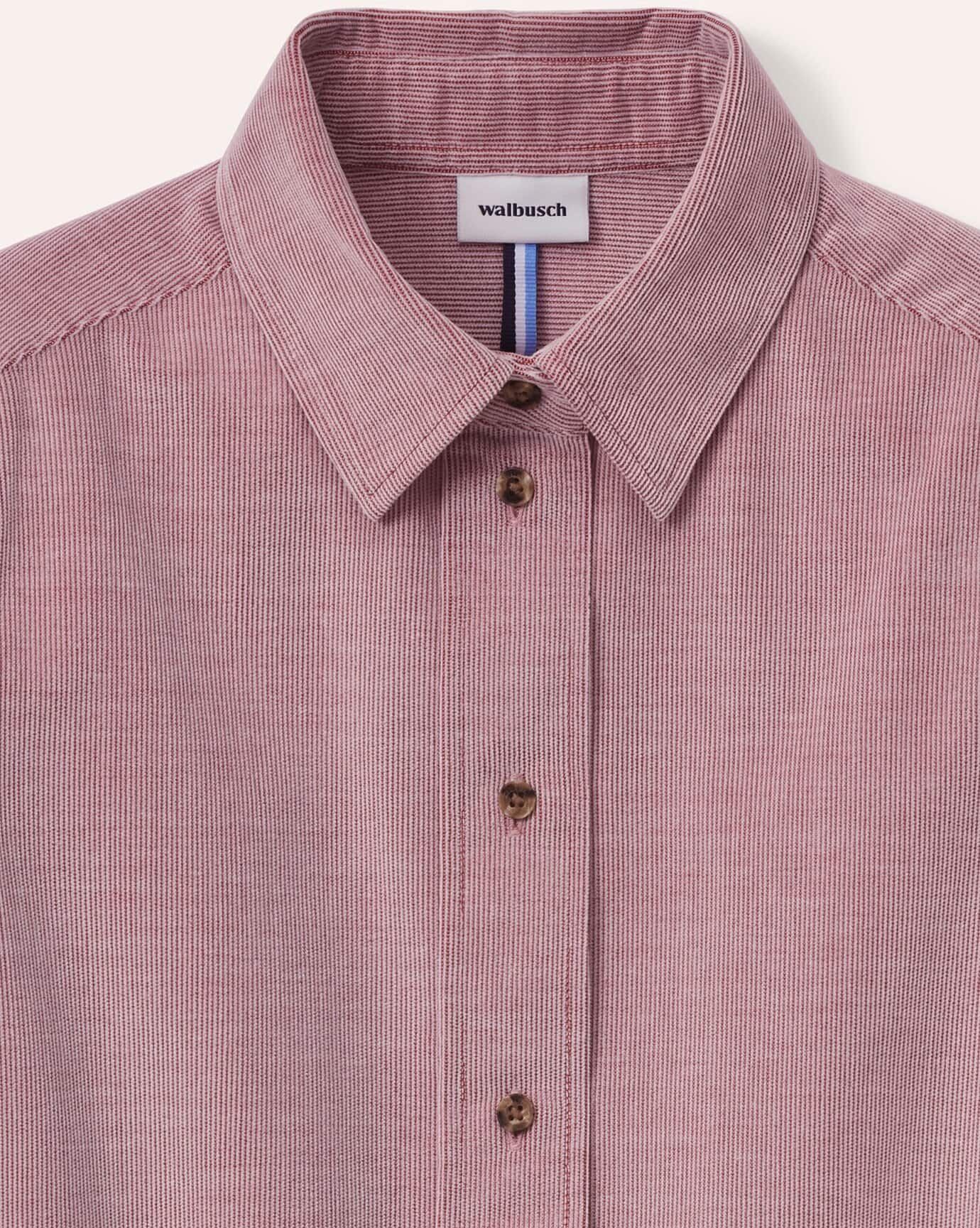 Walbusch Two-Tone Cord Bluse Boxi, #noch offen: Größenlauf, Farbe Rot, 50, reine Baumwolle modisch kürzere Form Damen