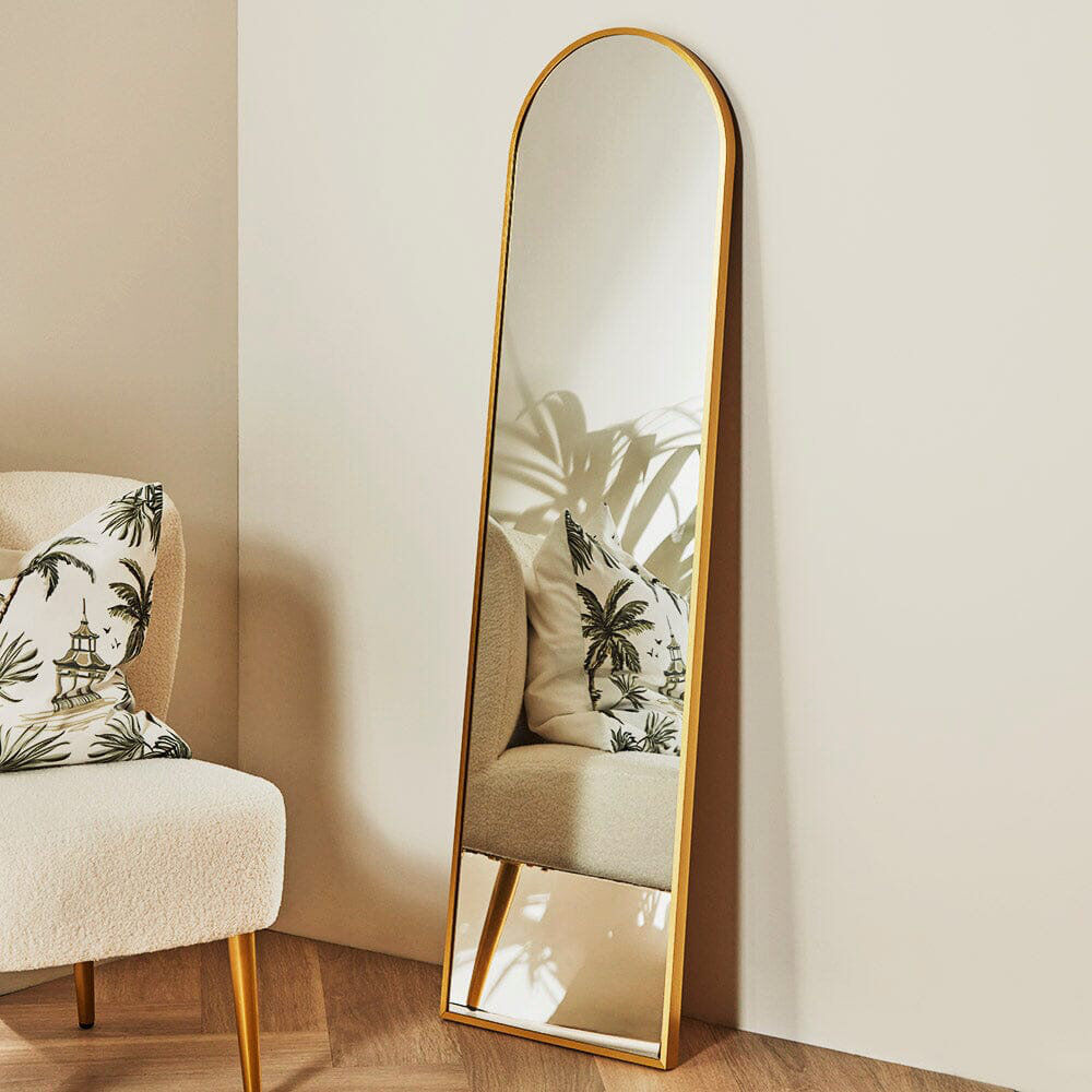 17 Stories Symari Leaning Full Length Mirror Gold 140 cm x 40 cm