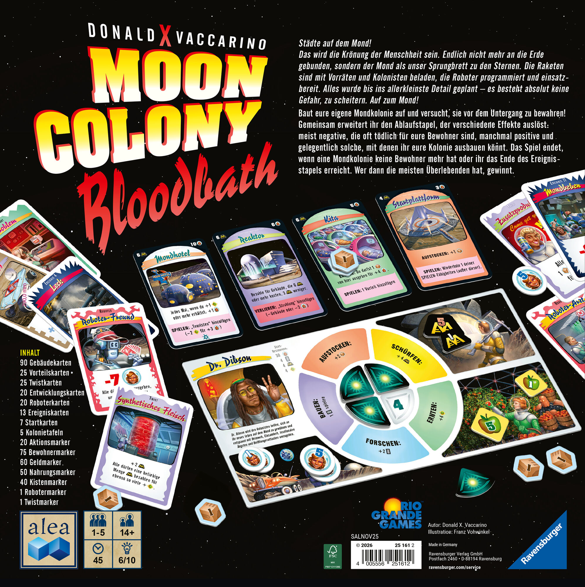 Spiel RAVENSBURGER "Moon Colony Bloodbath", bunt, Spiele, Kinder, Spiel, Made in Germany