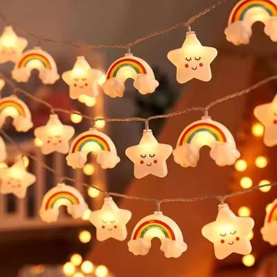 Inspired Living CozyStar Battery Powered Star LED String Lights rainbow & Stars 1.5 10led