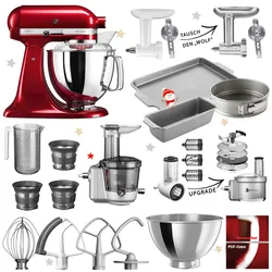 KitchenAid Artisan Küchenmaschine 5KSM175 Mega-Winter-Paket Liebesapfelrot  0% Finanzierung