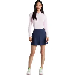 G/FORE Polo Silky Tech Zip, langarm, rosa