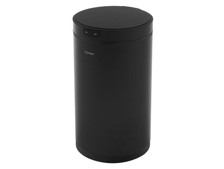 Ml-Design Mülleimer mit Sensor 30L rund aus Stahl Schwarz, Metall, Zylindrisch, 29x52x29 cm, Haushalt & Reinigung, Reinigung, Mülleimer & Abfallsammler