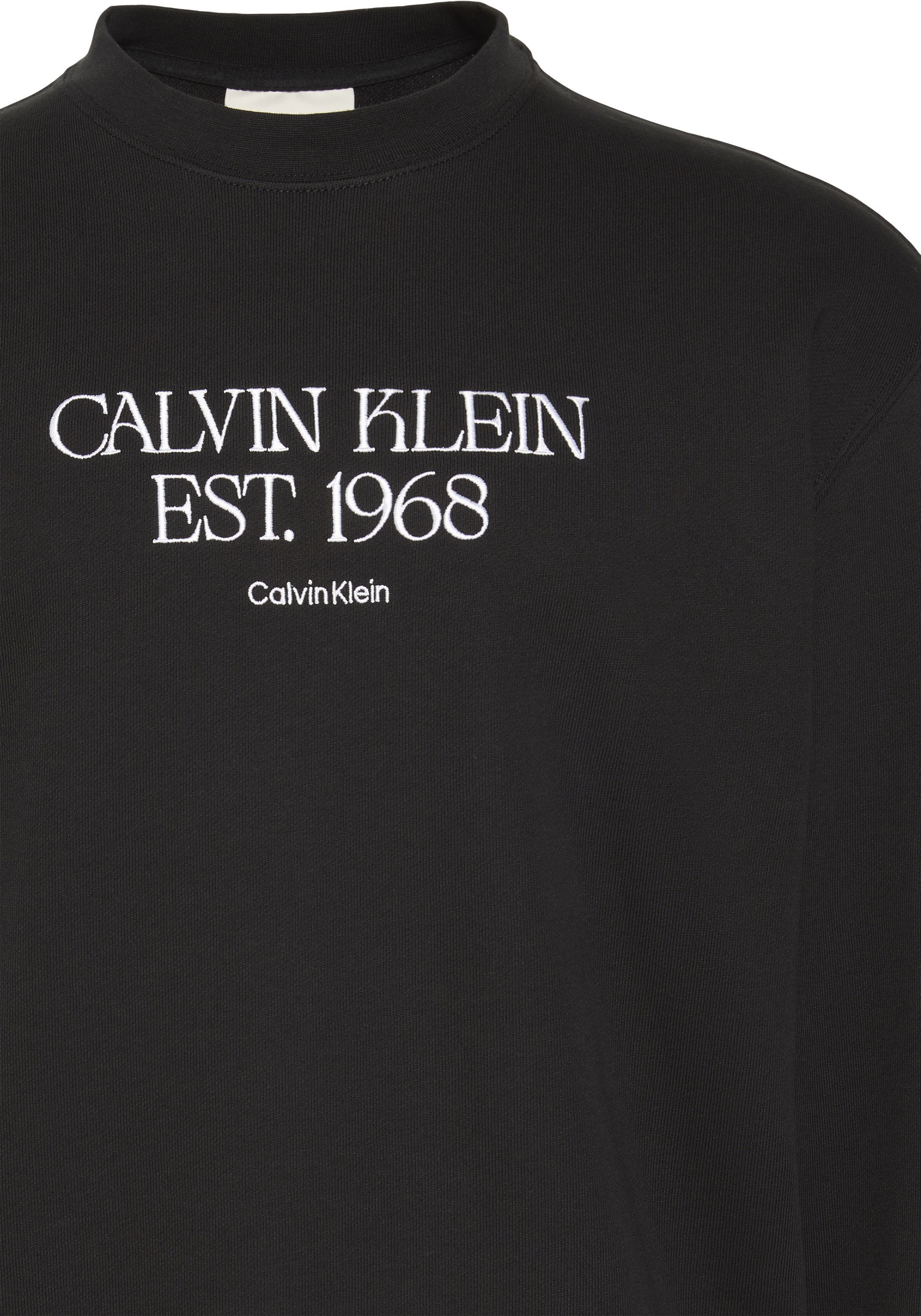 Sweatshirt CALVIN KLEIN JEANS "1968 NYC GRAPHIC", Herren, Gr. S, schwarz, Sweatware, Obermaterial: 100% Baumwolle, unifarben, lässig geschnitten normal, Rundhals, eingesetzt Rippbündchen, Sweatshirts Sweatshirt, Regular fit mit Markenprint schwarz S