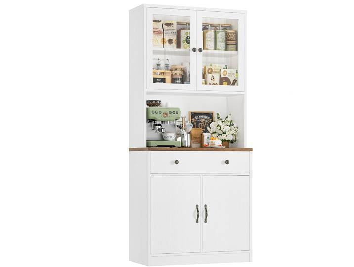 Armoire de cuisine, buffet de cuisine avec 4 portes et 1 tiroir, armoire de rangement de cuisine avec rangement réglable