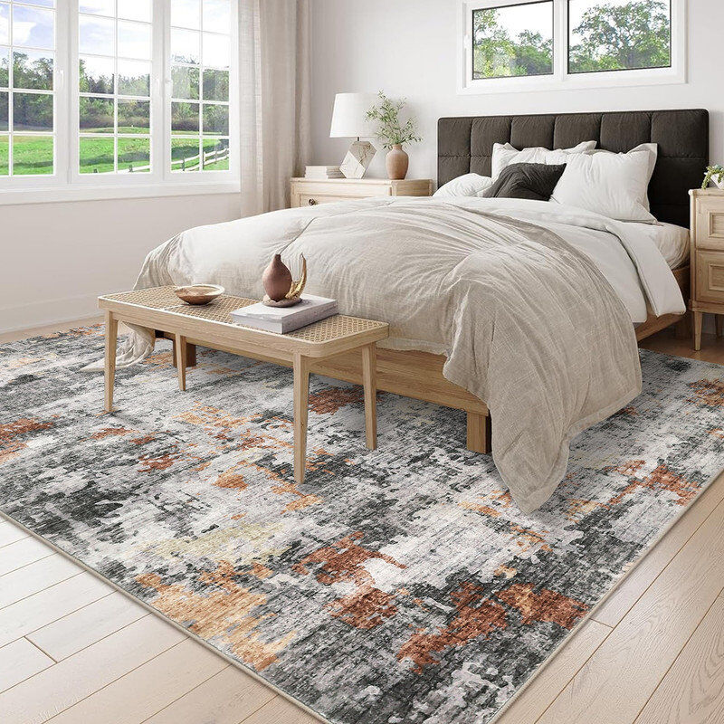 Borough Wharf Rectangle Area Rug Orange Rectangle 200 x 290 cm