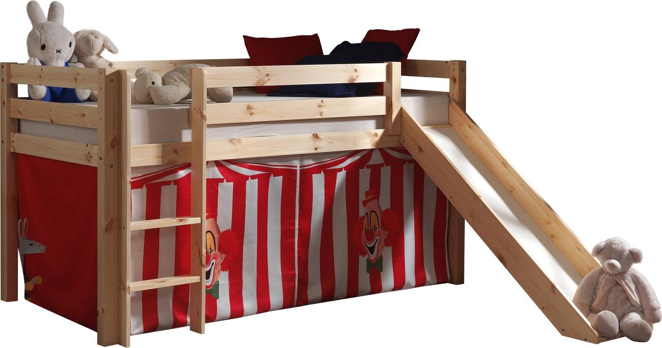 Spielbett mit Rutsche Pino Kiefer massiv 90 x 200 cm