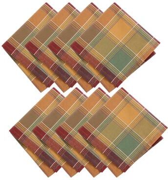 Threadmade Autumn Acres Plaid Napkins, Set of 8 - 17x17