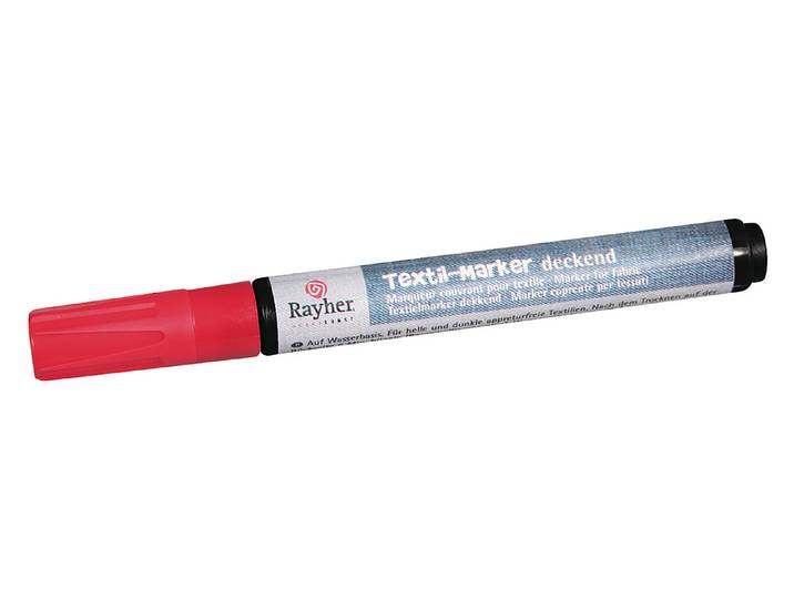 Rayher Textil-Marker Deckend Klassikrot Rundspitze 2-4 mm