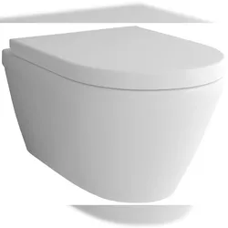 Alpenberger Spülrandloses Hänge WC mit Taharet | Bidet Toilette mit Nanobeschichtung | SoftClose WC-Sitz Absenkautomatik Keramik Wand-WC | Made in EU