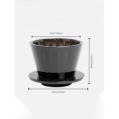 Flat Bottom Coffee Maker Filter Cups, Crystal Eye Pour Over For Better Uniformity black