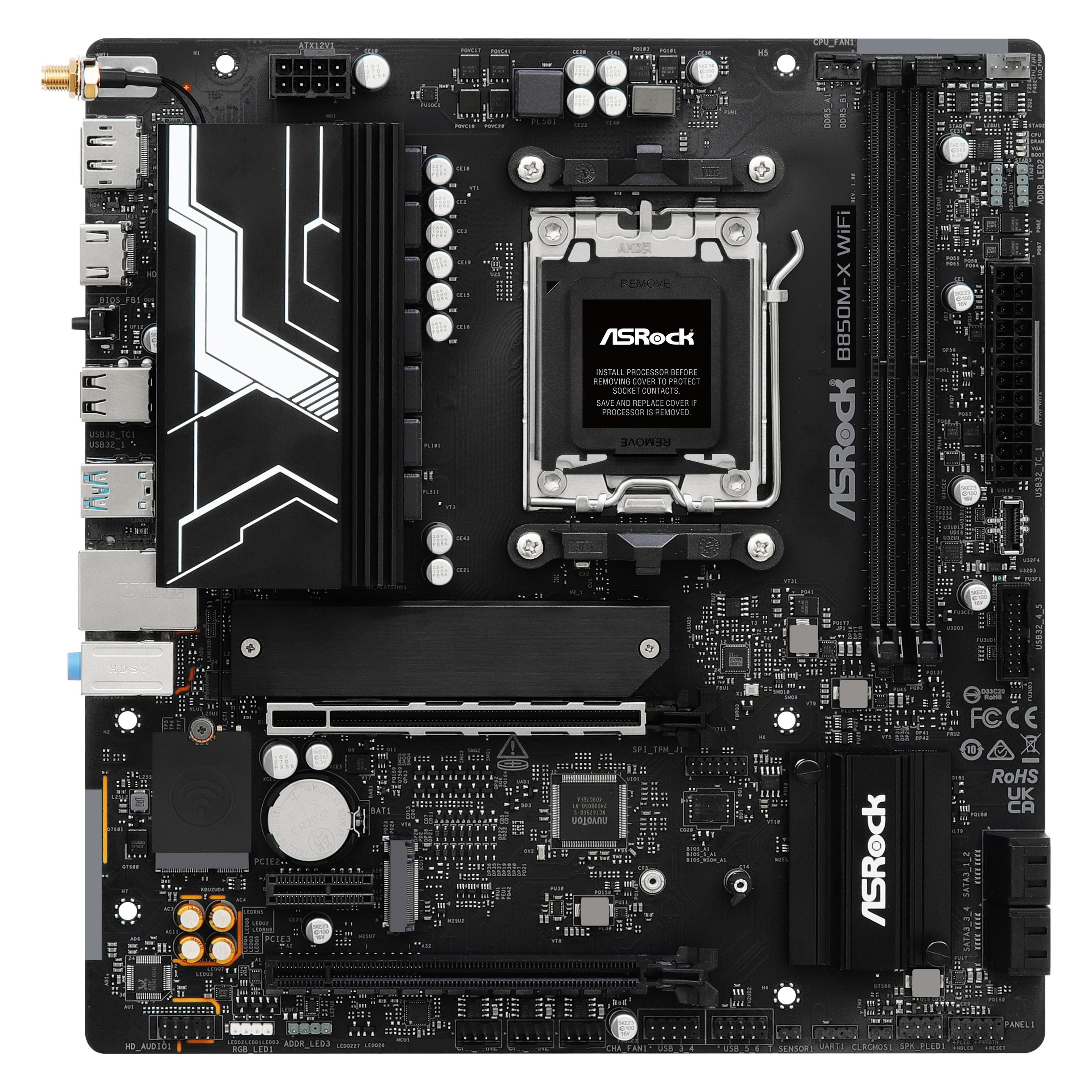 AsRock B850M-X WiFi (AM5, AMD B850, mATX) (90-MXBRU0-A0UAYZ)