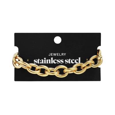 Gliederarmband ADELIA´S "Gliederarmband aus Edelstahl mit gedrehten Kettengliedern, 17 cm", gold (goldfarben), Armbänder, Damen, 17cm, Edelstahl, Gliederarmband, Stylischer Modeschmuck mit markanten, gedrehten Kettengliedern
