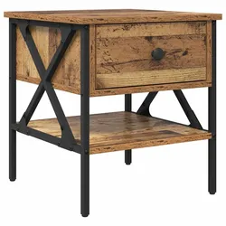 vidaXL Nachttisch Altholz 40 x 42 x 45 cm Schichtholz und Metall