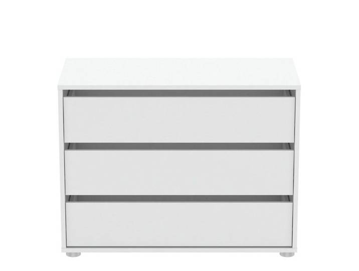 CALICOSY - Commode 3 Tiroirs Blanche L80cm - Blokty - Blanc mat