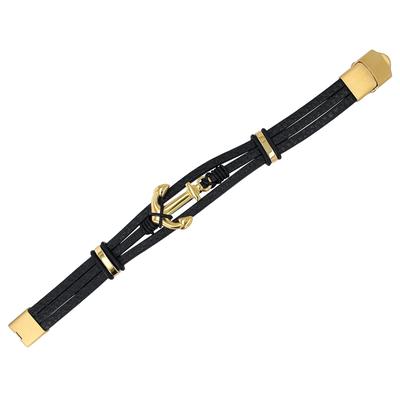 Kettenanhänger ADELIA´S "Anhänger aus Leder", gold (schwarz), Schmuckanhänger, Herren, Leder, Kettenanhänger, Zum Verschenken – ideal zum einen besonderen Tag