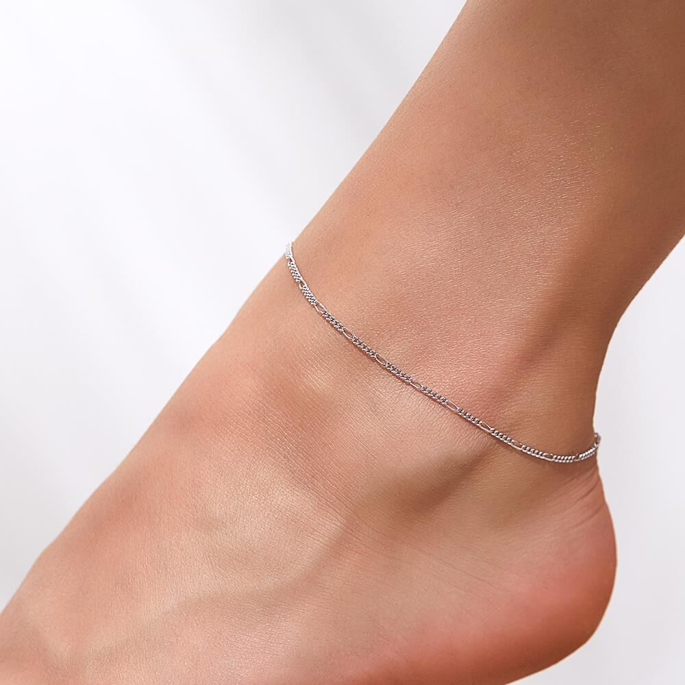 Unique Filigrane Fußkette aus 925er Sterlingsilber silber