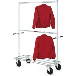 mobiler Garderobenständer Starkes Stativ, max. 200 kg Kleiderständer mit 4 Lenkrollen, Maße: 1570x630x2010 mm