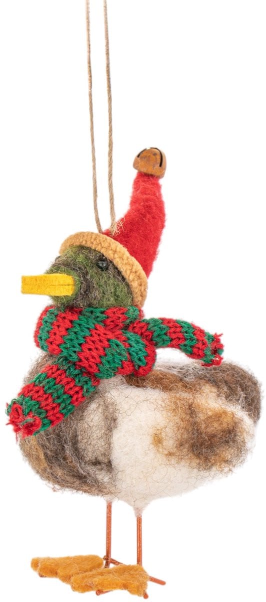 Sass & Belle Vilten Kersthanger Eend met Kerstmuts
