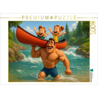 CALVENDO Puzzle Das geht schneller und ungefährlicher - Bodybuilder Familienleben | 1000 Teile Lege-Größe 64x48cm Foto-Puzzle für glückliche Stunden