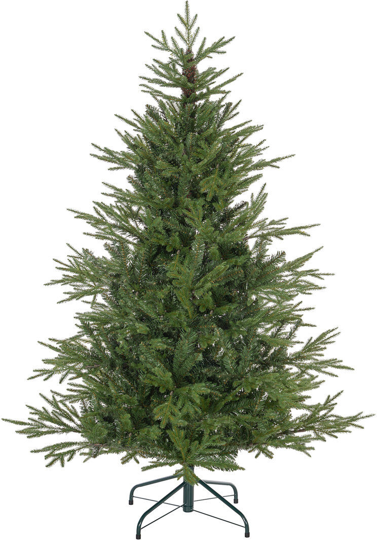 The Seasonal Aisle HOMCOM 5 Foot Artificial Christmas Tree with Realistic Hinged Branches, Green Green 4.92' H X 3.12'