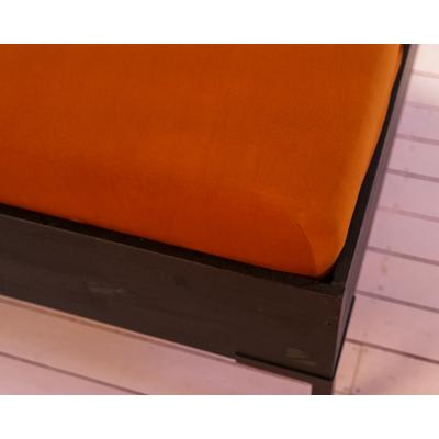 Spannbettlaken KAYORI "Saiko", braun (leather), B:160cm L:220cm, Jersey-Elasthan, Obermaterial: 97% Baumwolle, 3% Elasthan (LYCRA), Bettlaken, Spannbettlaken, Bio-Baumwolle