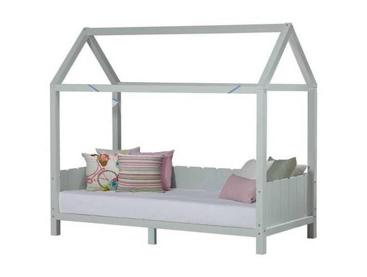 Mid.you Hausbett, Grau, Holz, Kiefer, massiv, Höhe ca. 20 cm, 90x200 cm, FSC Mix, Kinderzimmer & Jugendzimmer, Kindermöbel, Kinderbetten, Hausbetten