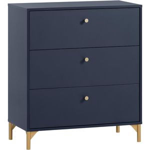 Schildmeyer Kommode Alfa, 701993, nachtblau, mit 3 Schubladen, 80 x 91 x 40cm