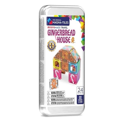 Magna-Tiles MicroMAGS 24-delige peperkoek huis reisset magnetische bouwset