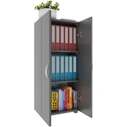 VCM, Aktenschrank, Büroschrank Bücher Ordner Aktenschrank Büromöbel Schrank Ulas 3-fach Drehtüren (49 x 34 x 108 cm)