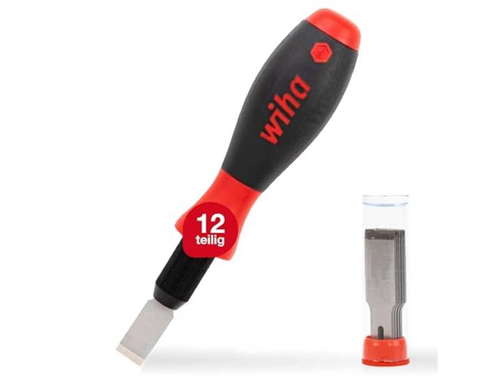 Wiha SB4304010 Universele schraper set/schraper voor het verwijderen van verfresten of etiketten/incl. 10 reservemesjes