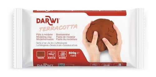 Geef uw creaties vorm met Darwi Boetseerklei in de kleur Terracotta, 500 g