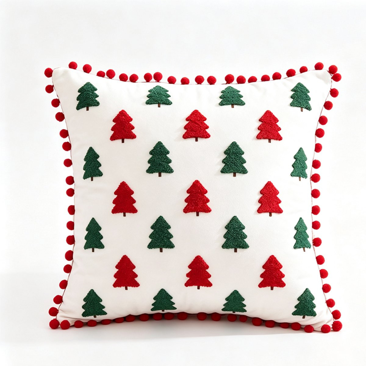 Sierkussenhoes met kerstboempatroon voor feestelijke decoratie, 45 x 45 cm