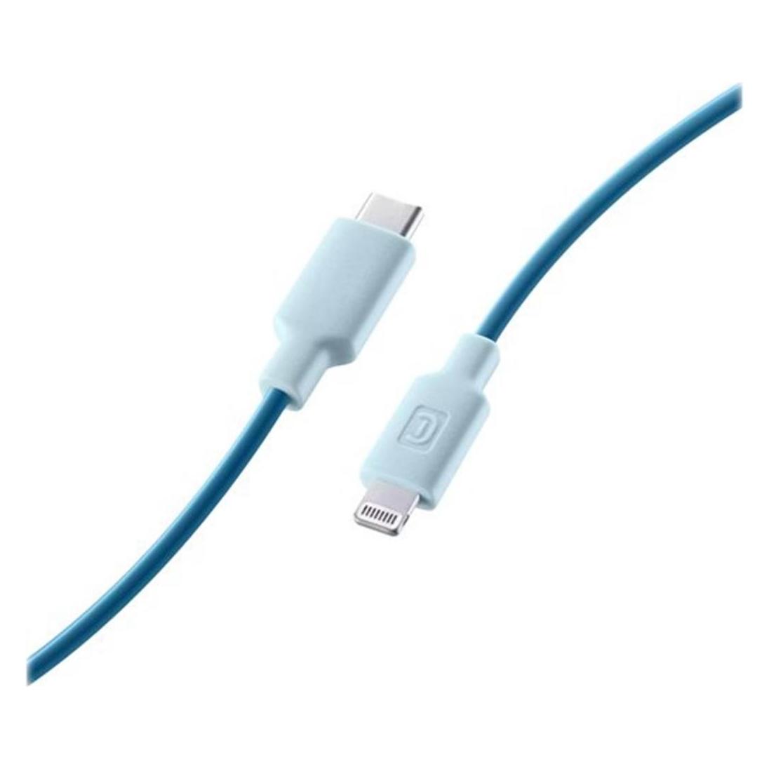 Cellularline Stylecolor Cable 100cm - USB-C to Lightning (1 m, USB 3.2 Gen 1, 30 W) (USBDATAC2LMFISMARB)