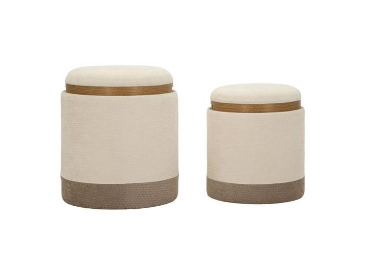 Ensemble de deux poufs de rangement style nordique - Réf. VK8681847476498