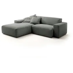 KAWOLA Sofa RANI Ecksofa Feincord anthrazit Recamiere links