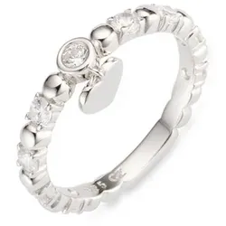 DIAMONIQUE® Ring mit Herzanhänger mind. = 0,35ct Brillantschliff Silber rhodiniert