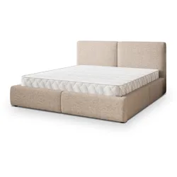 POLSTERBETT FELURO 140x200 cm mit Bettkästen - Beige