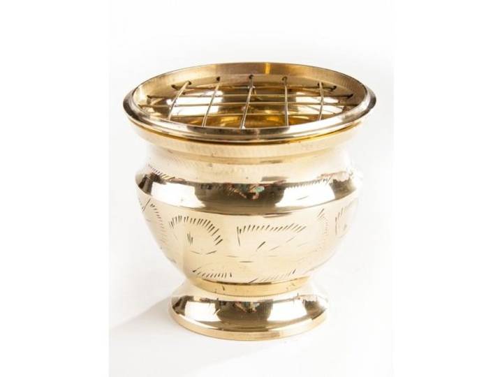 Wierookbrander met netje messing 7\,5 cm