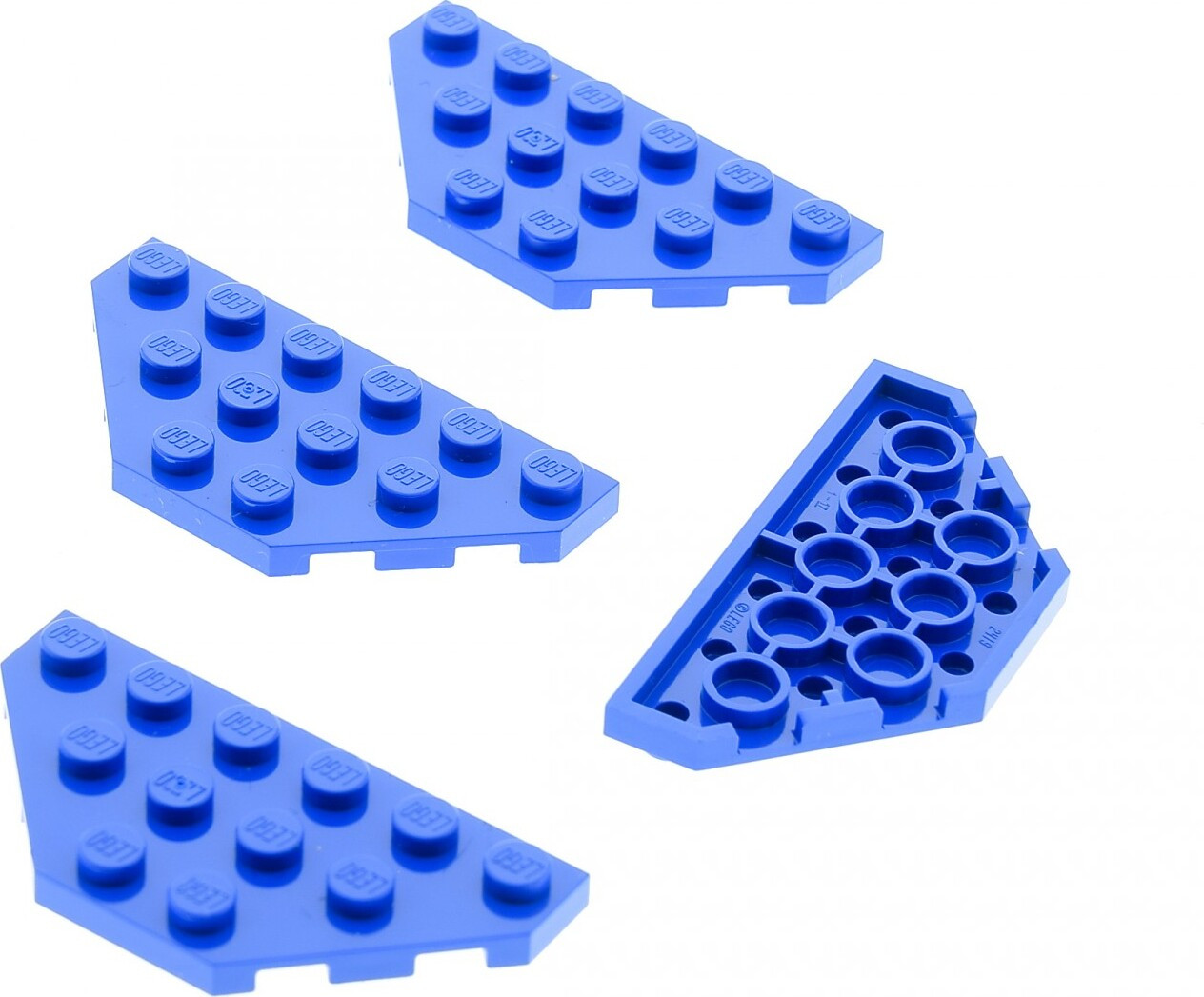 Lego 4x Wigvormige Bouwsteen Platte Plaat 3x6 Blauw voor Star Wars 75095
