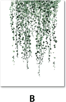 Inspire Curations Nordic Green Botanical Canvas Wall Art Monstera & Tropical Leaf Prints Decor b 50x75cm No Frame