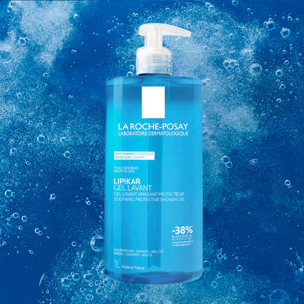 La Roche Posay Gel douche physiologique Lipikar adapté aux peaux sensibles et sèches 1000 ml