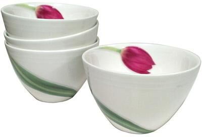 Red Vanilla Dutch Garden Coupe Bowls Set/4