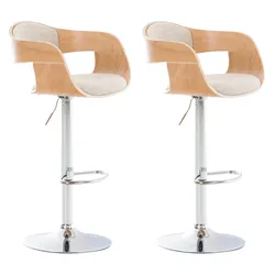 CLP 2er Set Barhocker Kingston C Stoff   Farbe: natur/creme