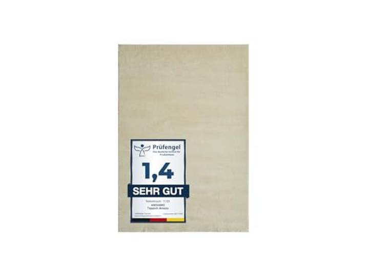 andiamo Tapis Arezzo pour Salon Salle à Manger Facile d'entretien élégant et Confortable Couleur Unie 120 x 170 cm Crème