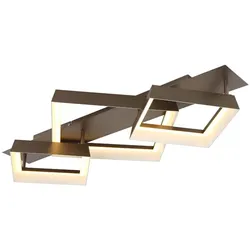 LED Deckenleuchte Deckenlampe Wohnzimmerleuchte opal kaffeefarben matt L 85 cm