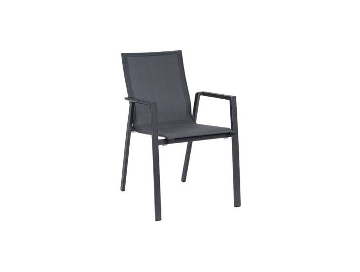 Hochwertiger, stapelbarer Outdoor Armlehnstuhl Krion Anthrazit Bizzotto